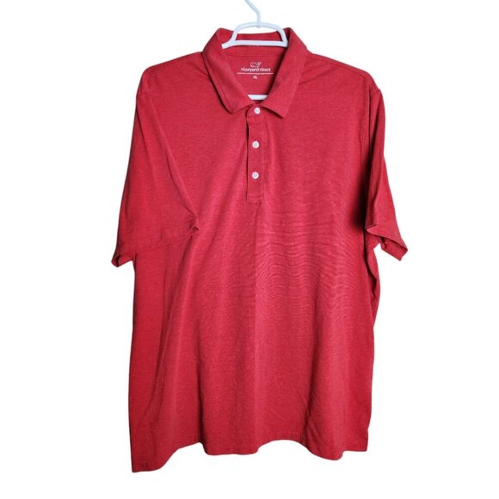 Vineyard Vines Men XL Red Pima Cotton Blend‎ Stretch Activewear Golf Polo Shirt